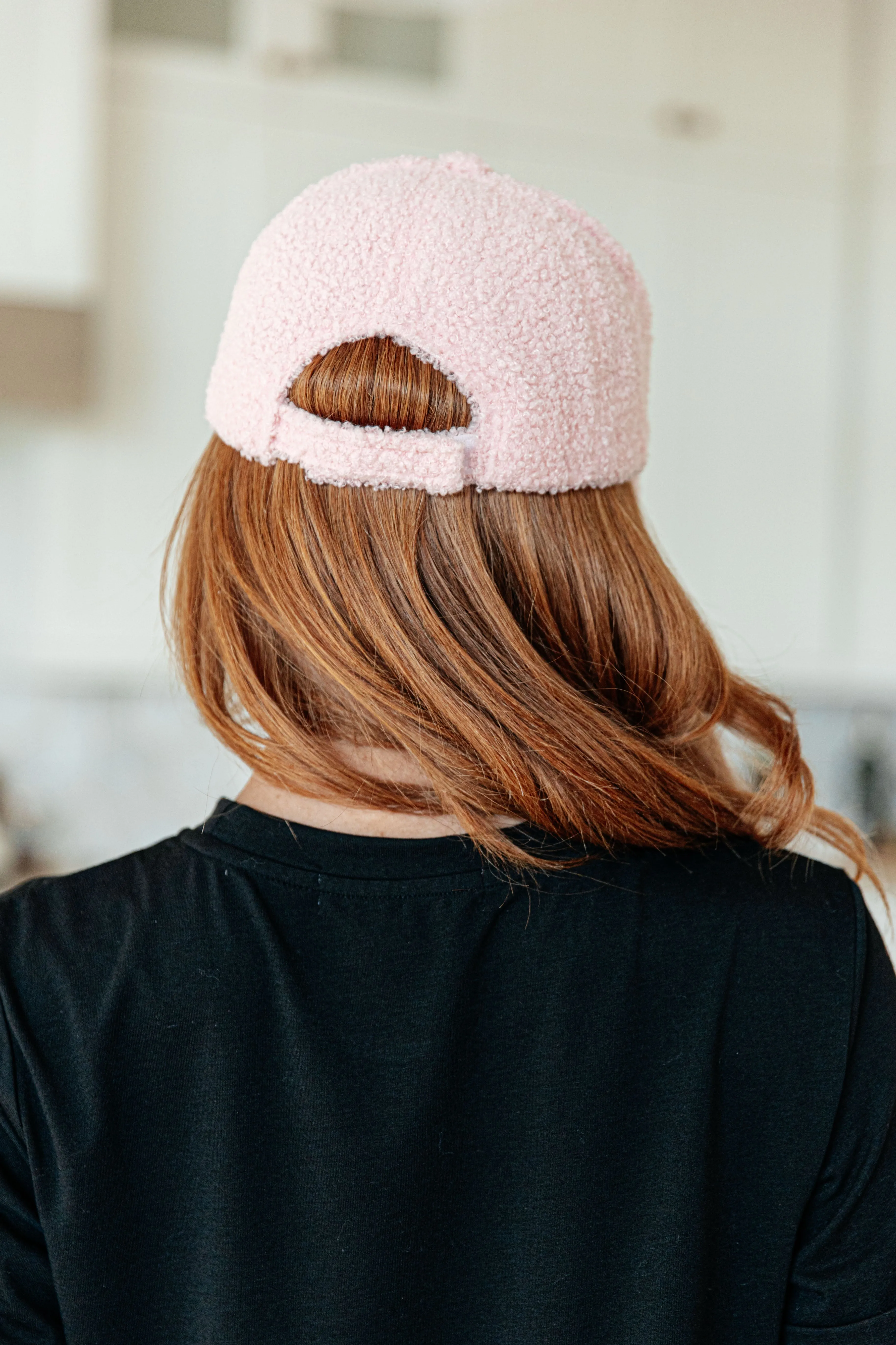 Lyla Sherpa Ball Cap in Pink