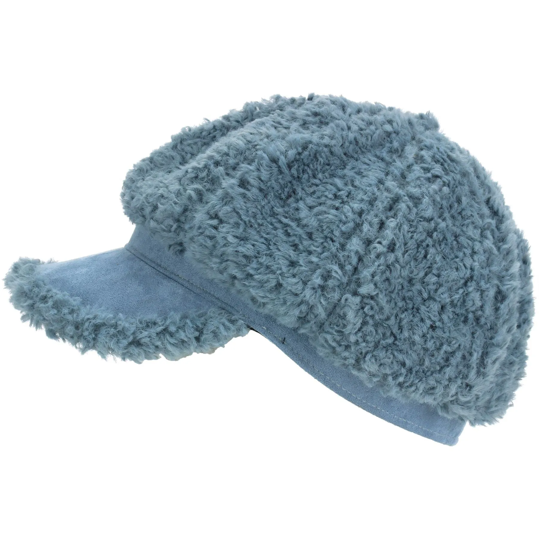 Macahel Soft Towelling Sherpa Peaked Cap - Blue