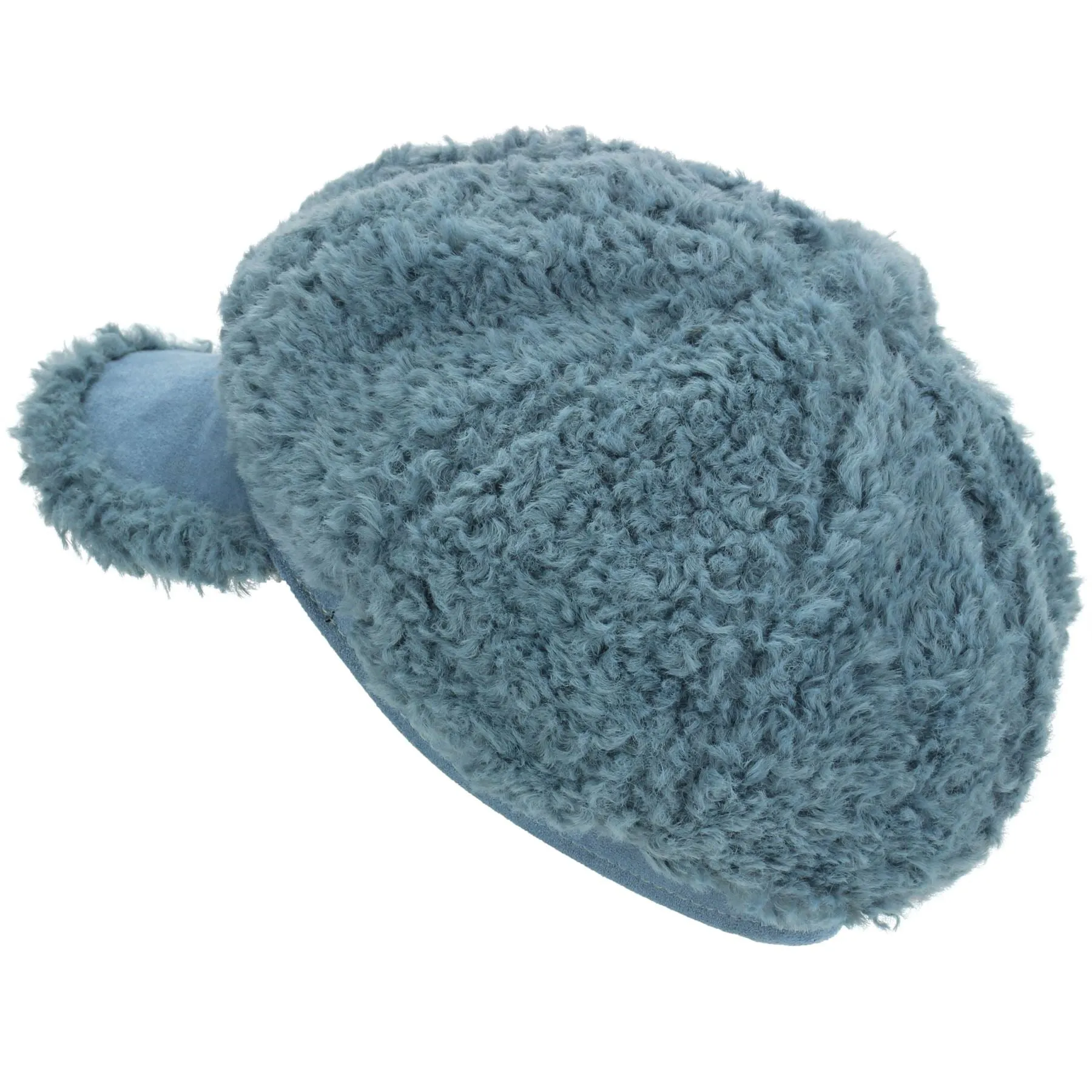 Macahel Soft Towelling Sherpa Peaked Cap - Blue