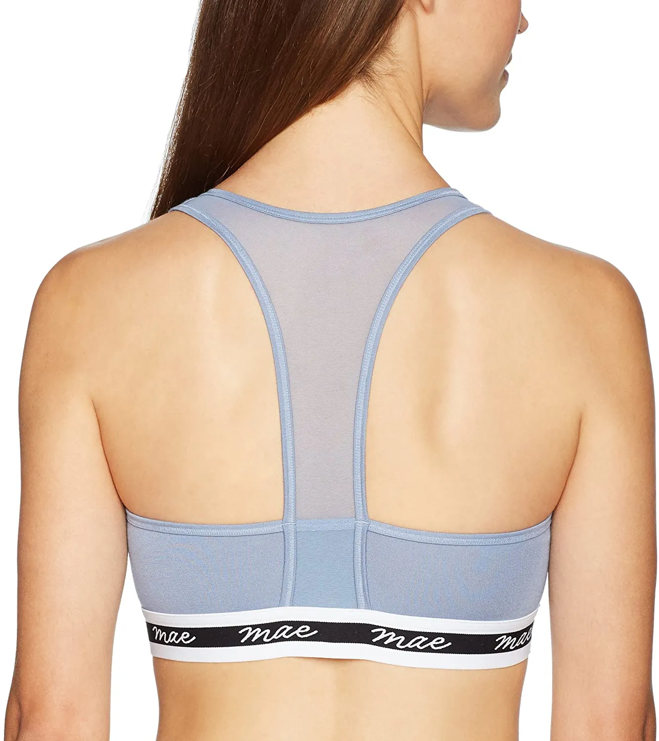 Mae Women's Racerback Mesh Modal Logo Elastic Bralette