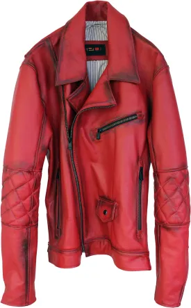 MAG AX Leather Jacket Napa - Red - Hand Burnished - Limited