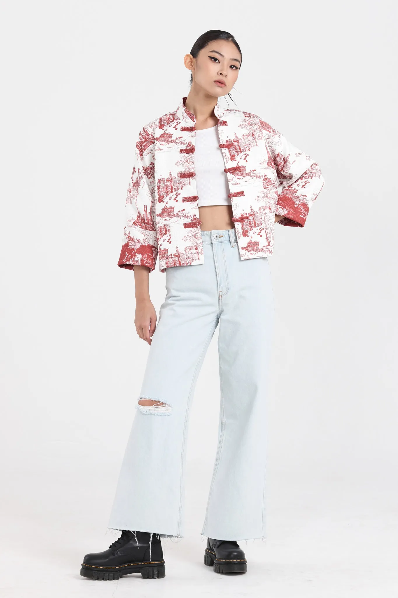 MAGGIE Reversible Oriental Jacket (White/ Red)