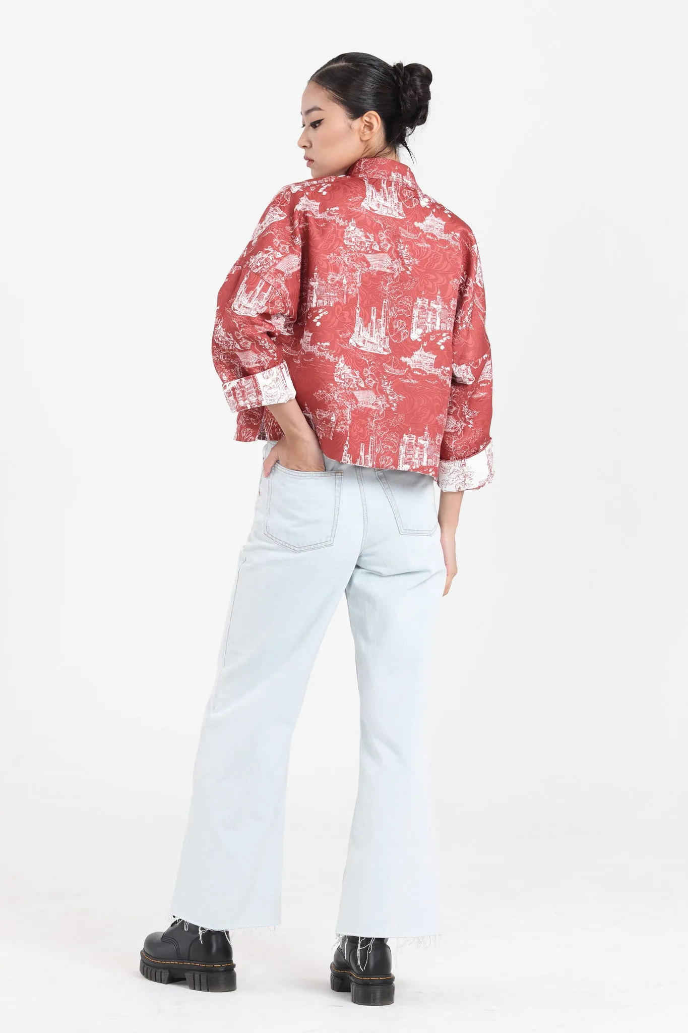 MAGGIE Reversible Oriental Jacket (White/ Red)