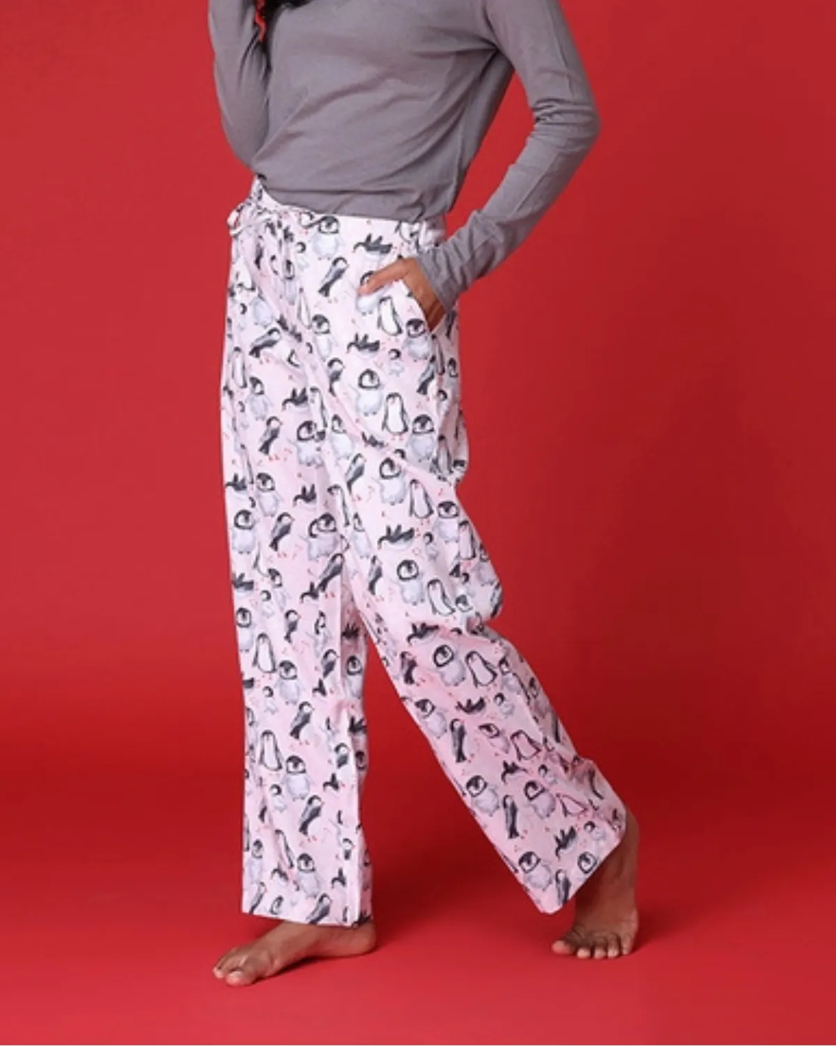 Mahogany Happy Penguin Flannel Pajama Pant - N217p