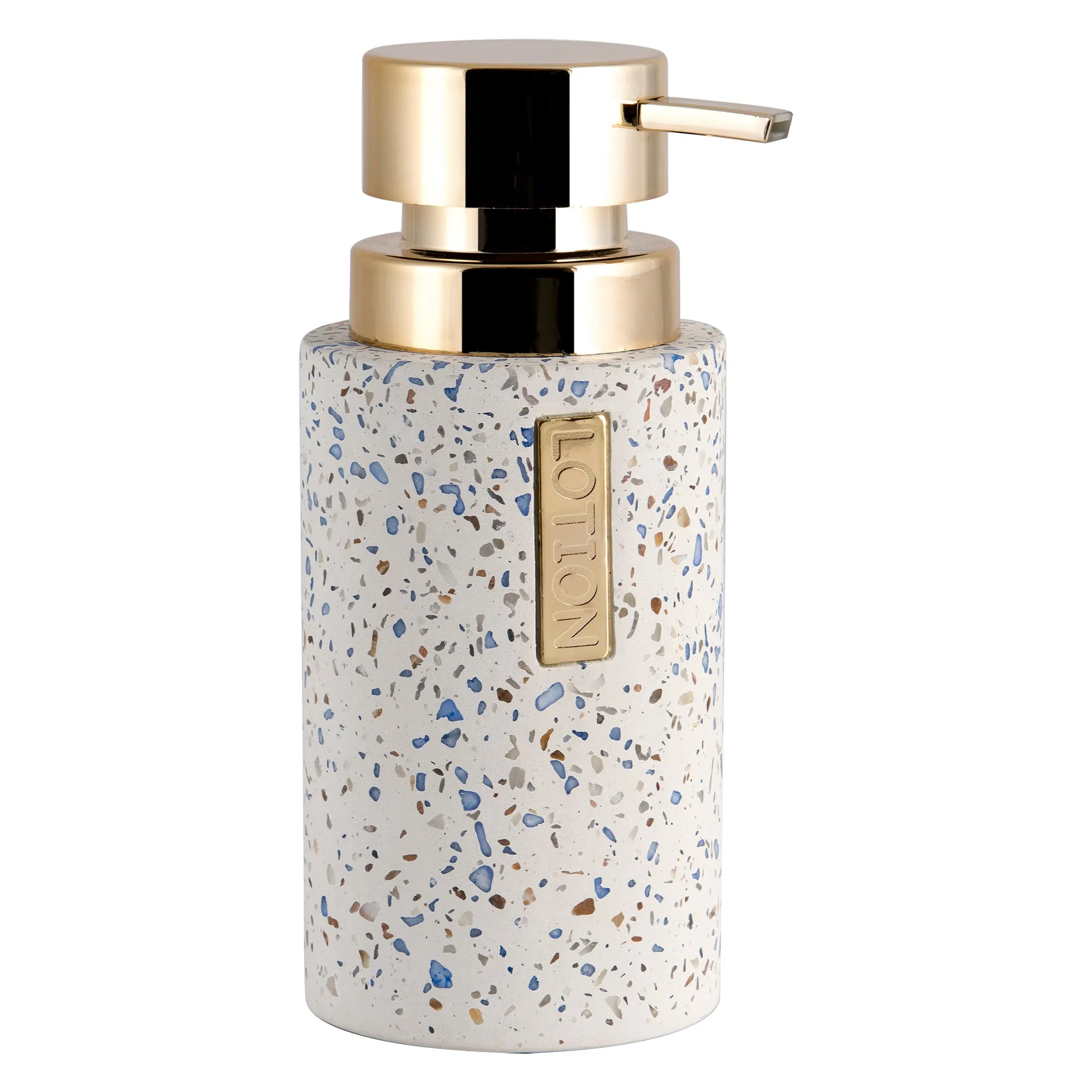 Mainstays 3 Piece Terrazzo with Gold Plate Cement Bath Accessory Set