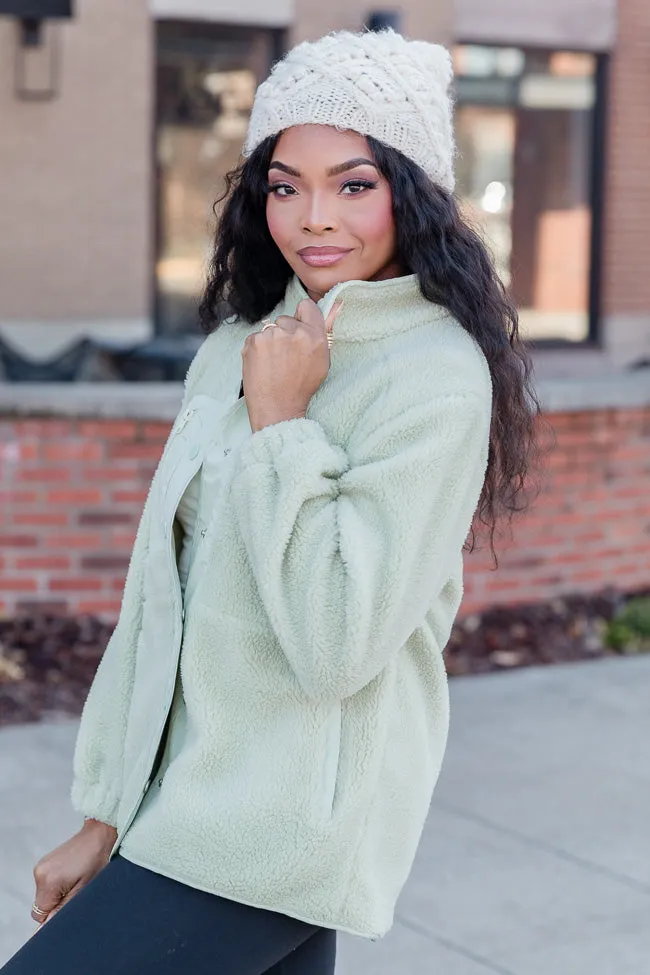 Making Time For Me Lime Sherpa Jacket FINAL SALE