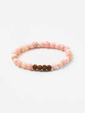 Mala Bead Bracelet - Pink Opal