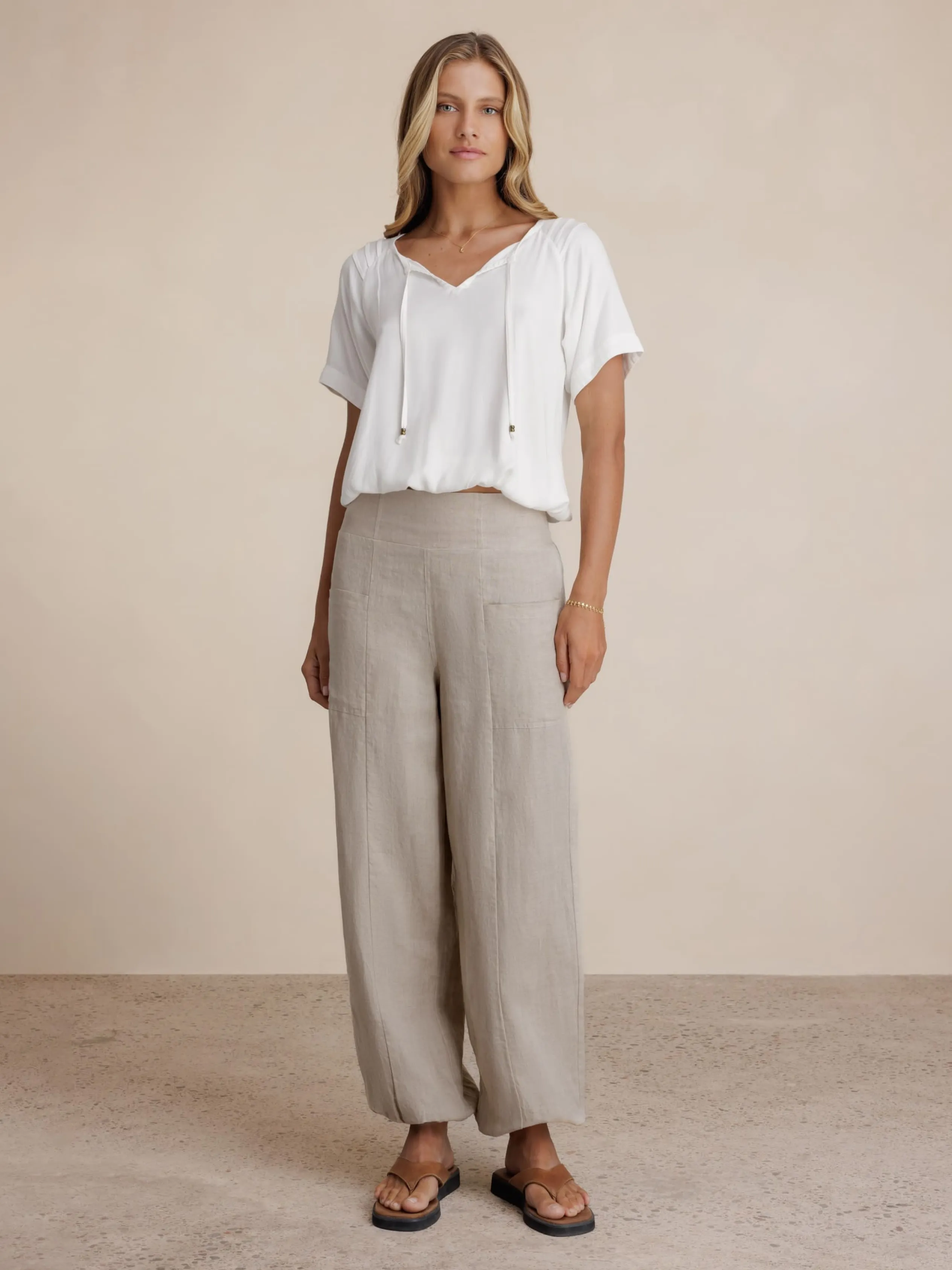 Malibu Linen Pants Flax