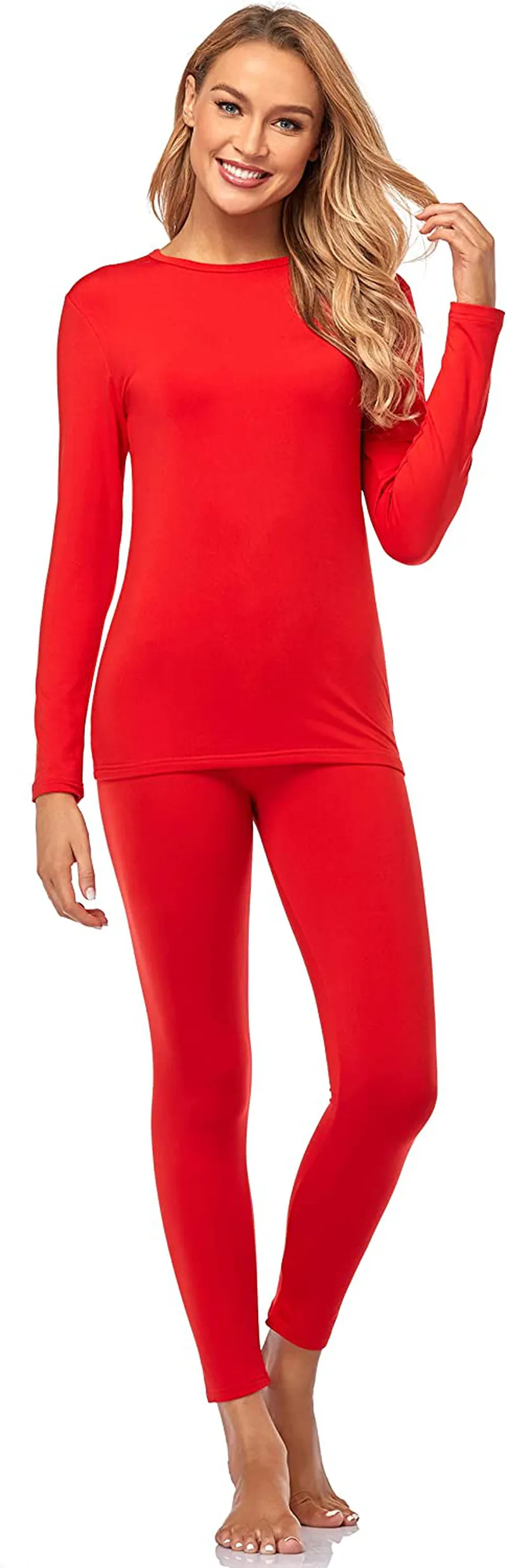 Malist Women's Thermal Underwear Ultra Soft Long Johns Top with Fleece Lined Set