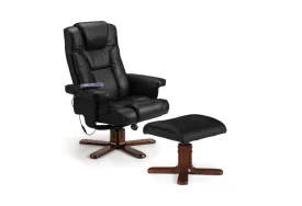 Malmo Black Massage Recliner & Stool by Julian Bowen