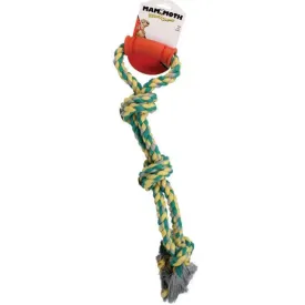 Mammoth Flossy Chews Color Twin Tug with Rubber Handle- Multi-Color