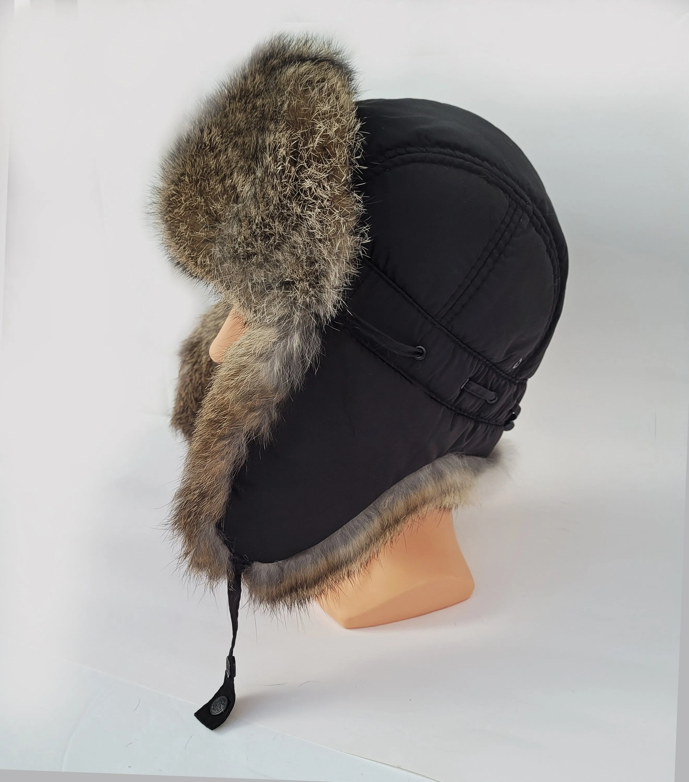 Man Real Fur hat, Aviator Hat, Rabbit Fur Hat, Fur Ear Flap Hat, Trapper Hat, Ushanka, Russian Hat, Ski Hat, Fur Hat Ear Flaps