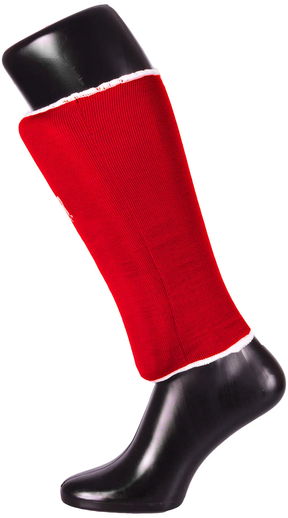 MAR-170C | Red Elasticated Fabric Shin Guard For Shin Protection