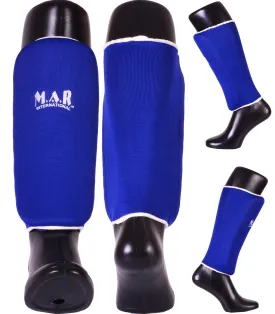 MAR-170D | Blue Elasticated Fabric Shin Guard For Shin Protection