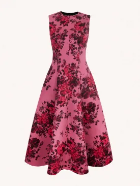 Mara mauve pink festive bouquet taffeta faille dress