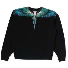 Marcelo Burlon Kids Icon Wings Black & Blue Sweatshirt