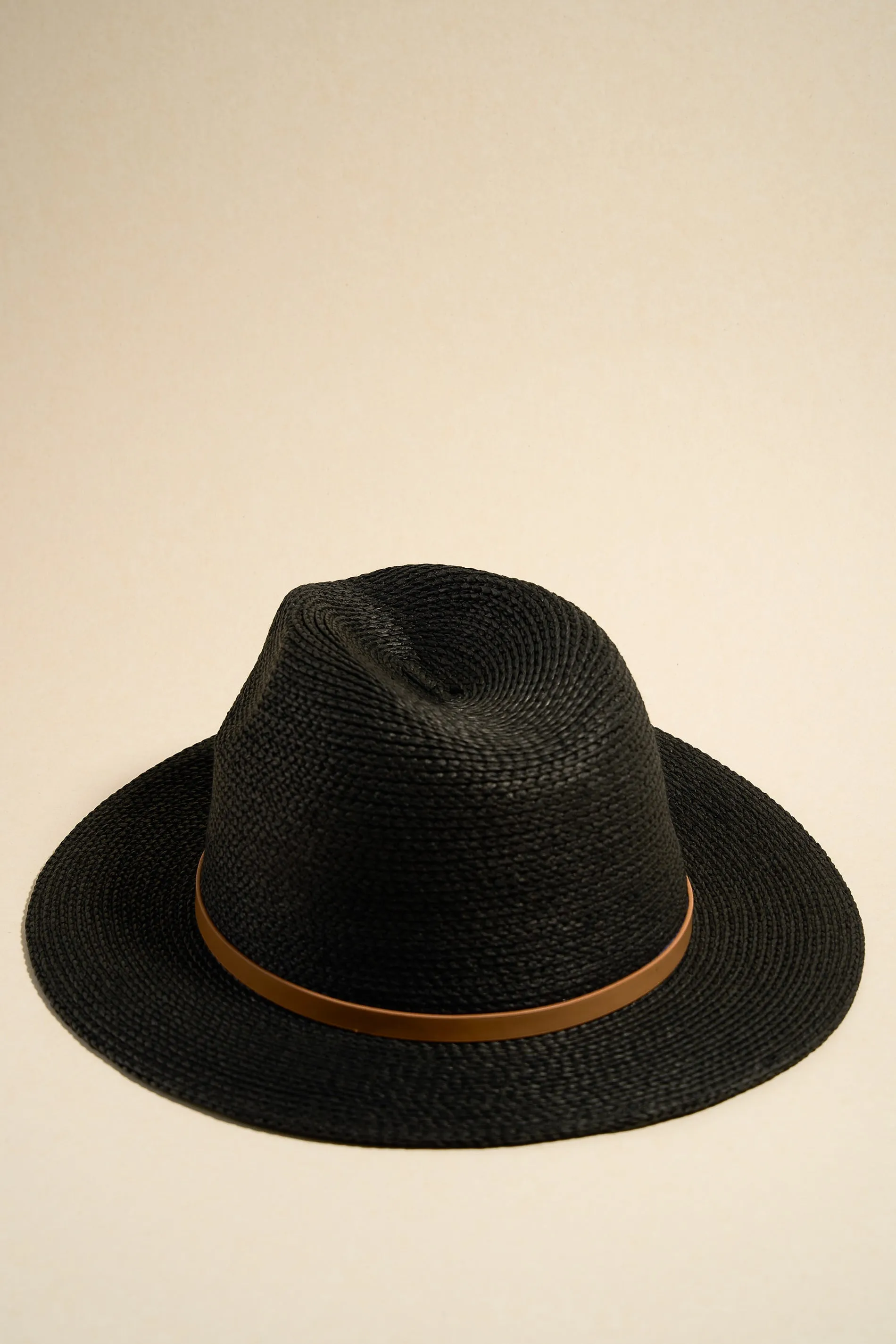 Marilyn Black Woven Panama Hat