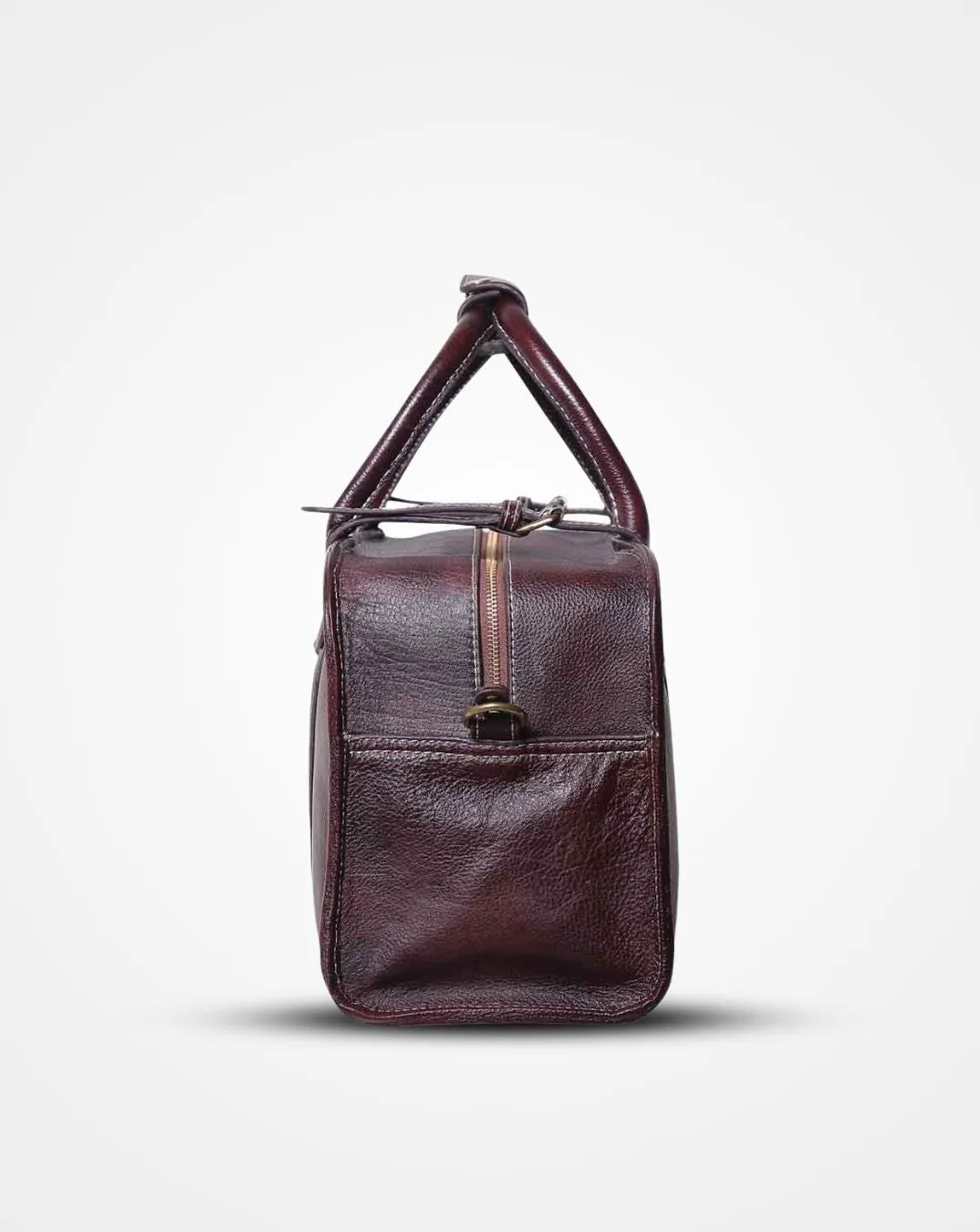 Marin - The Maroon Leather Travel Duffle - Luggage Bag