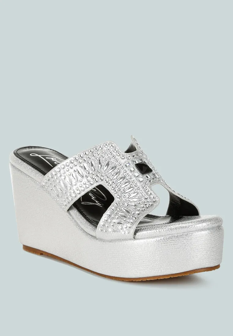 Marnier Diamante & Rhinestone Detail Cut-Out Sandals