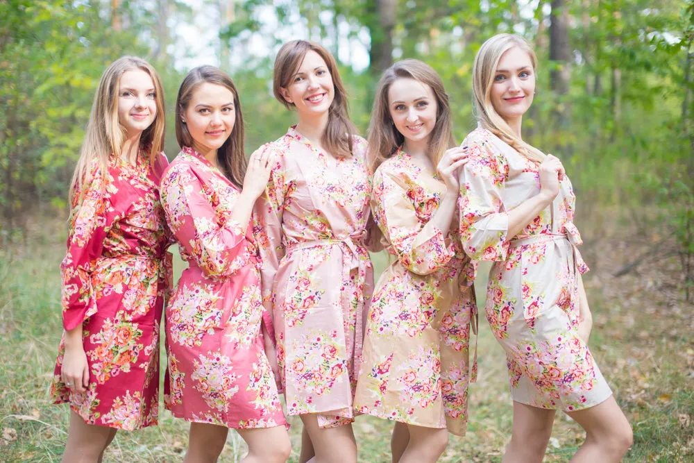 Marsala and Nude Wedding Colors Bridesmaids Robes