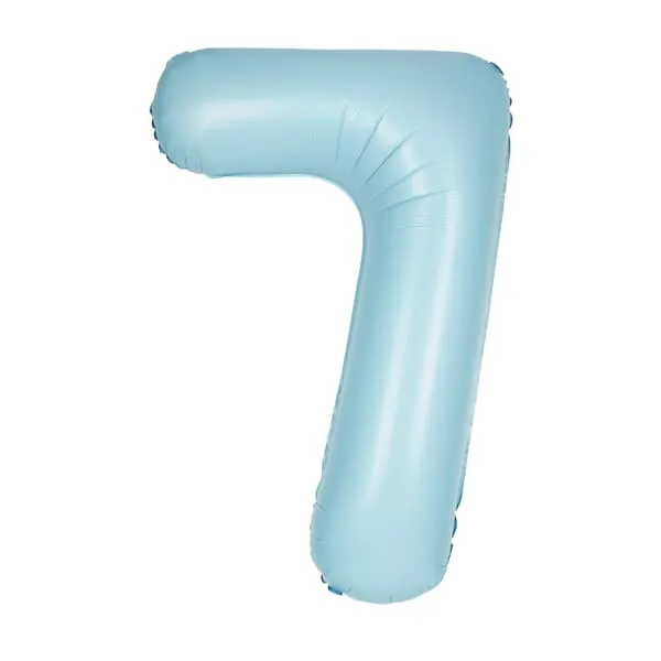 Matte Blue 7 Large Shape Number Balloon