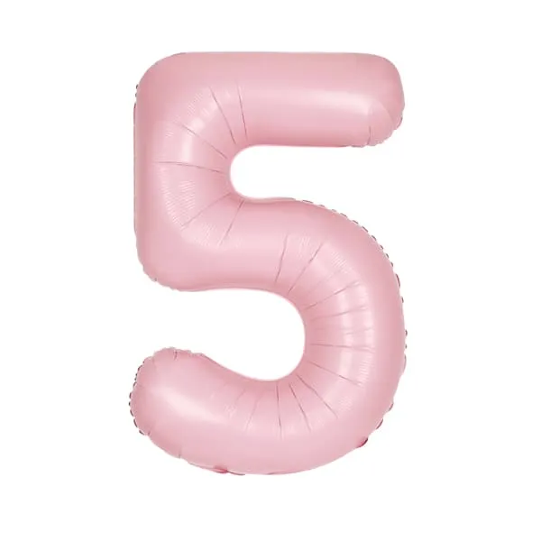 Matte Pink 5 Large Shape Number Balloon