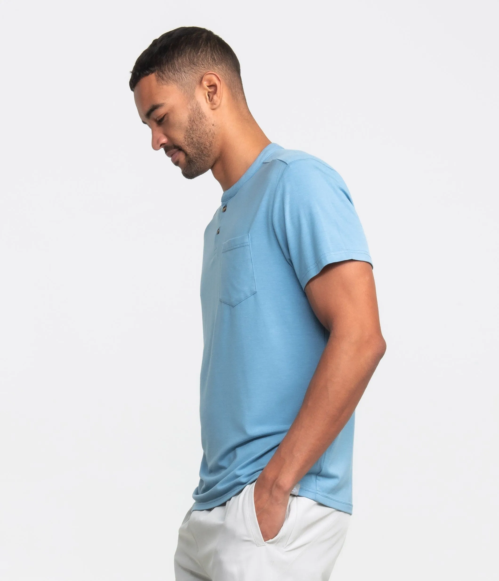 Max Comfort Henley SS - Marine Blue