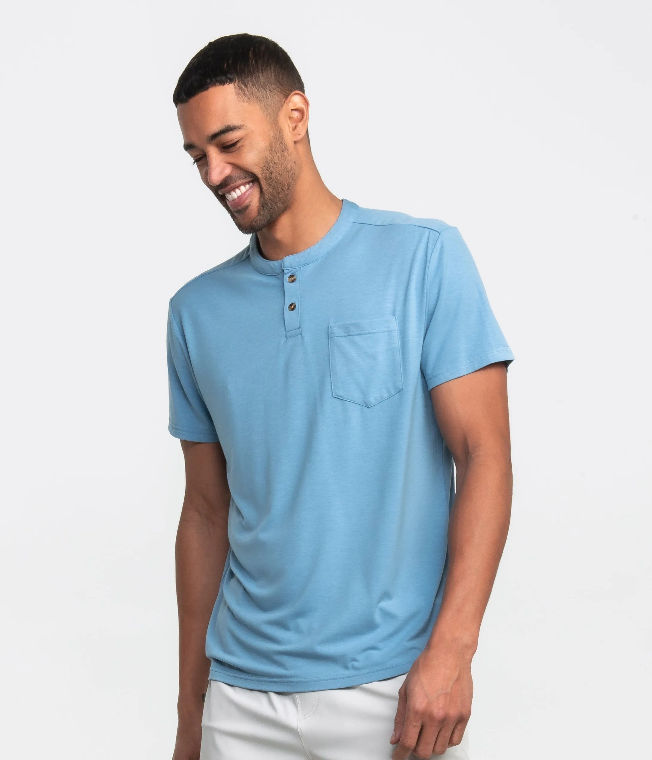 Max Comfort Henley SS - Marine Blue