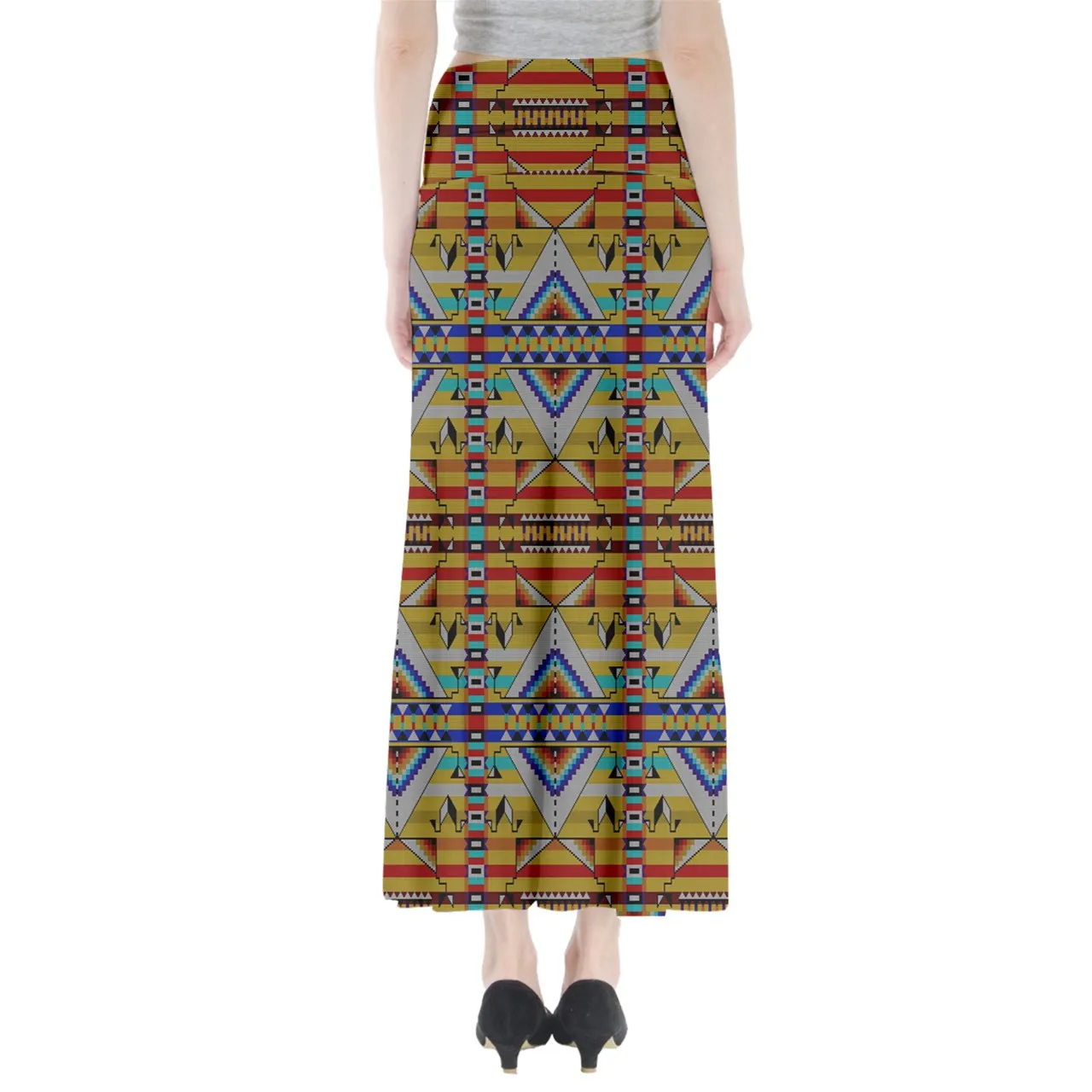 Medicine Blessing Yellow Full Length Maxi Skirt