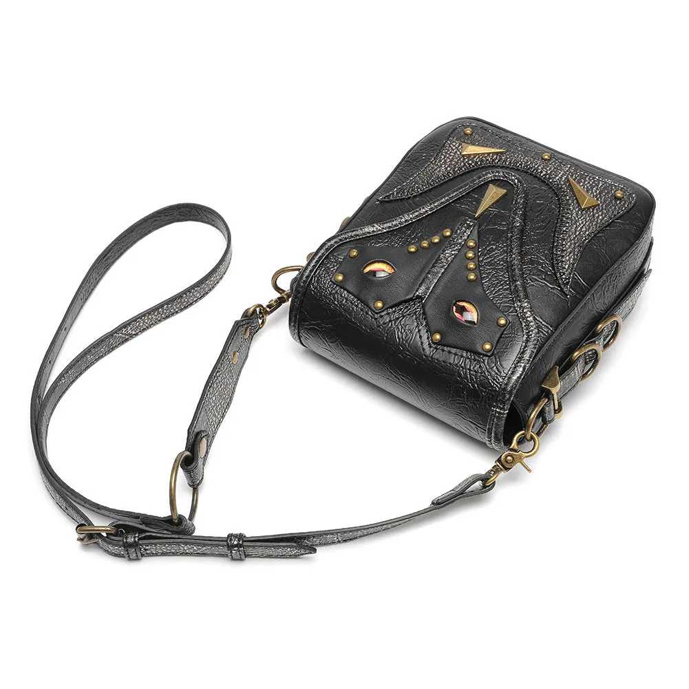 Medieval Punk Crossbody Bag Shoulder Purse Leather Belt Pouch Waist Bag