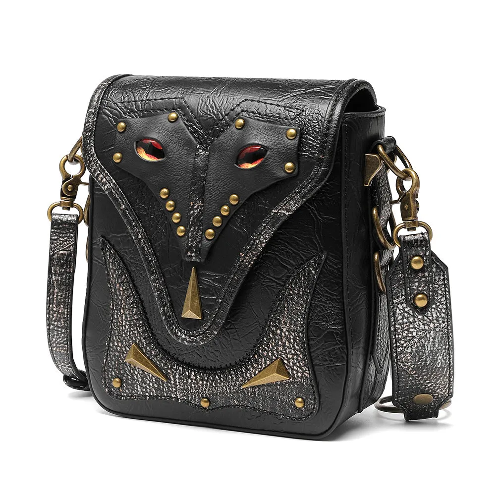 Medieval Punk Crossbody Bag Shoulder Purse Leather Belt Pouch Waist Bag