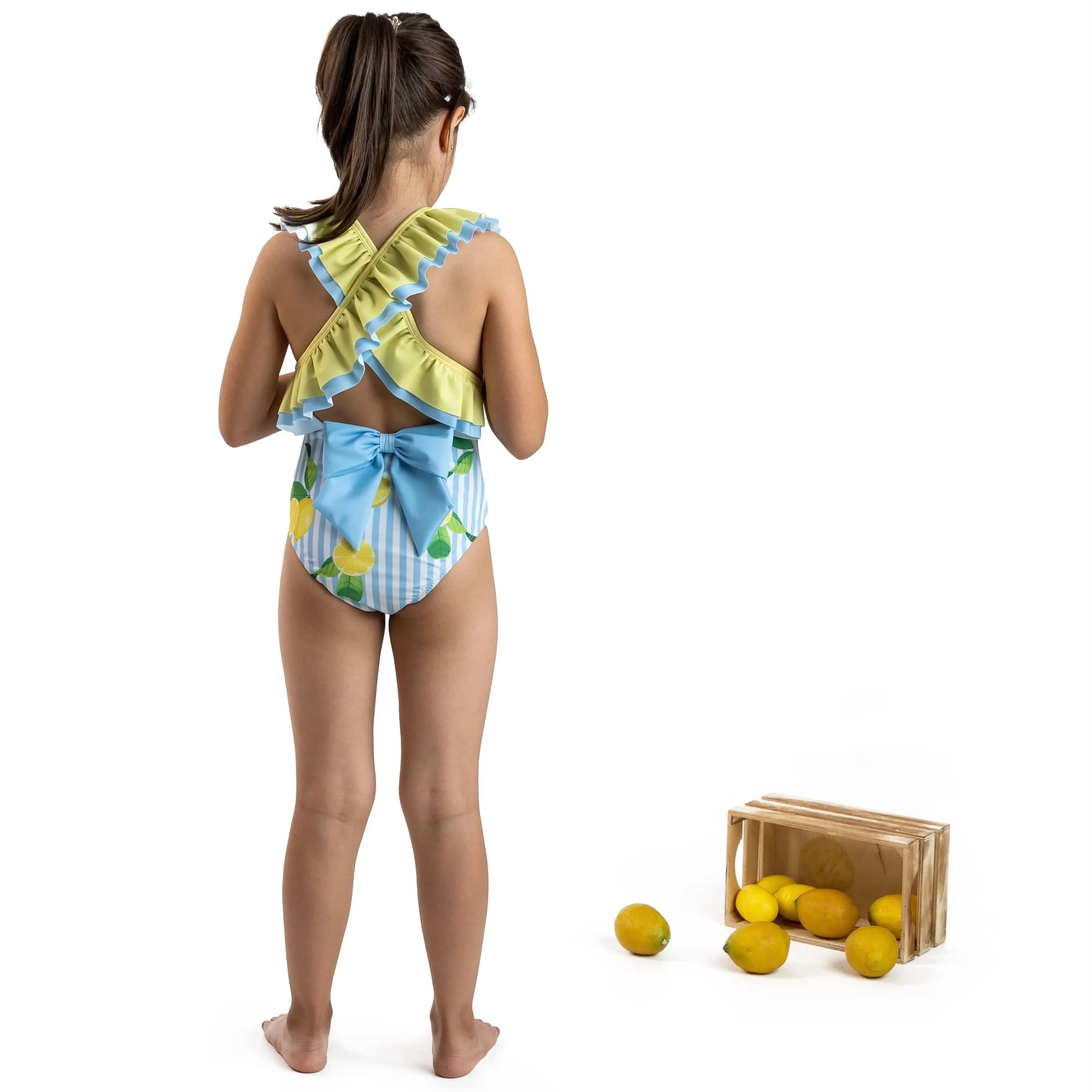 MEIA PATA - Seychelles Lemons Print Swimsuit - Blue