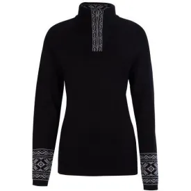 Meister "Megan" Jacquard Print Zip-Neck Sweater