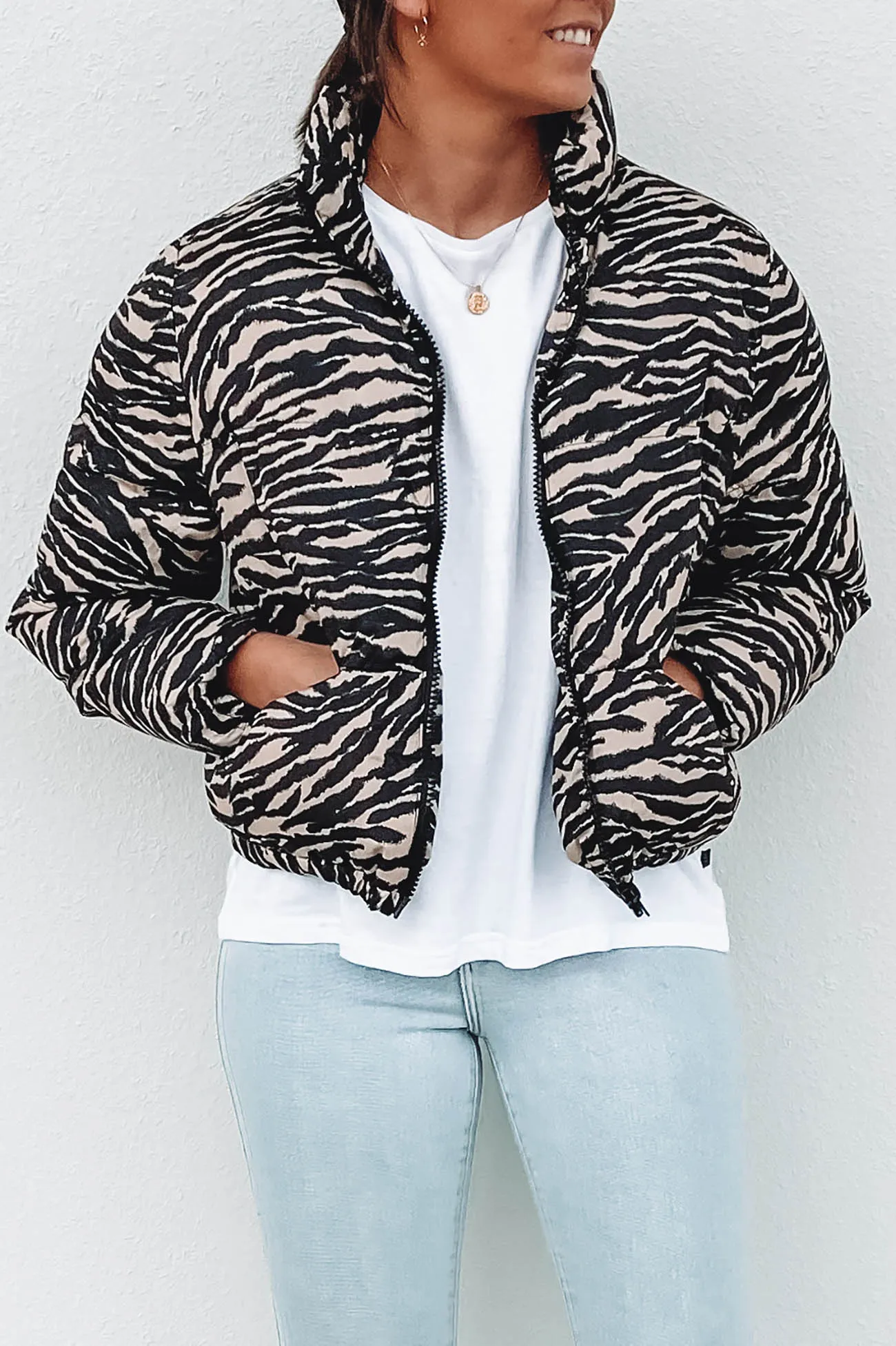 Meline Puffer Jacket Zebra