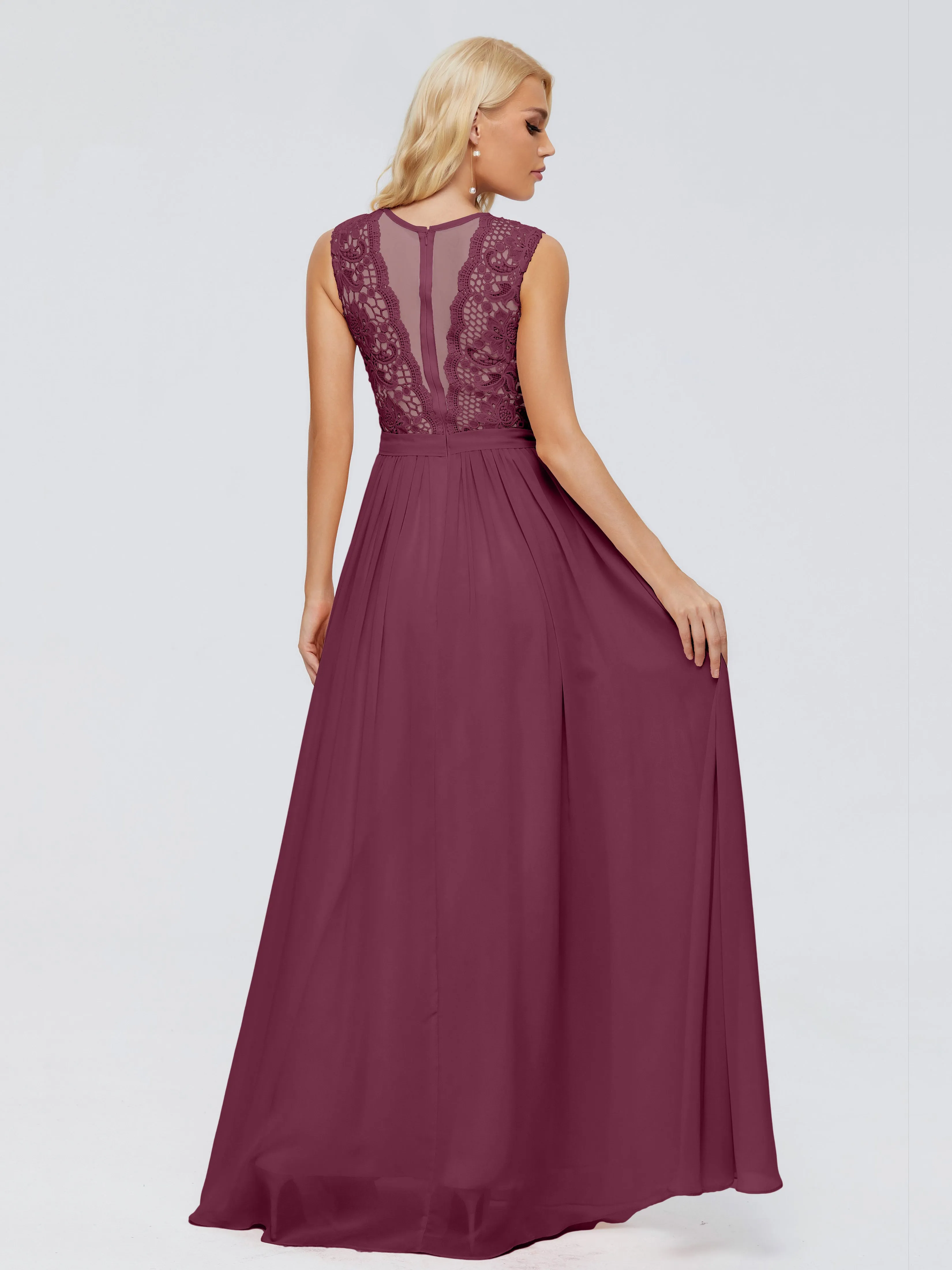 Melody Elegant Bateau Chiffon Bridesmaid Dresses