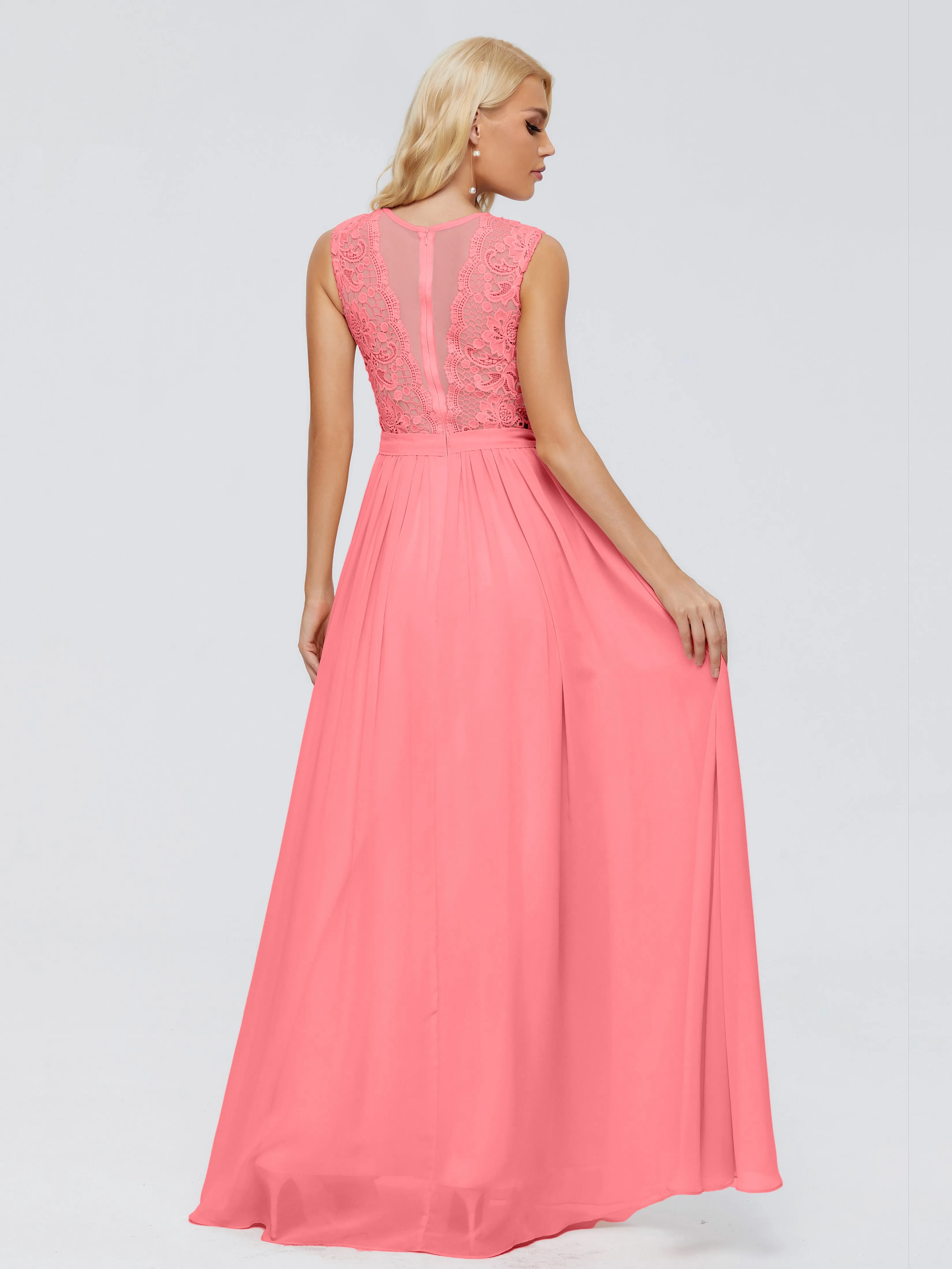 Melody Elegant Bateau Chiffon Bridesmaid Dresses