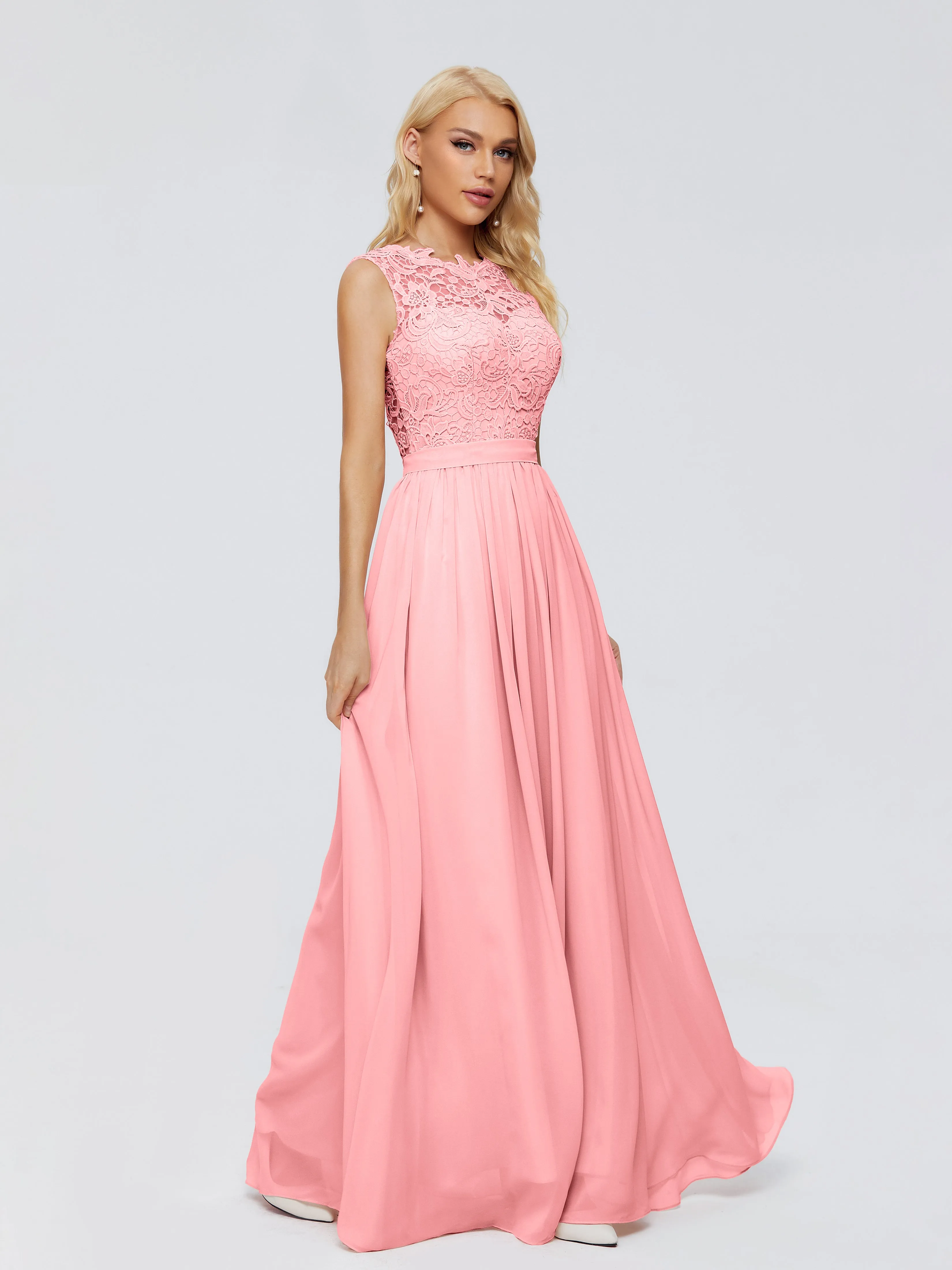 Melody Elegant Bateau Chiffon Bridesmaid Dresses