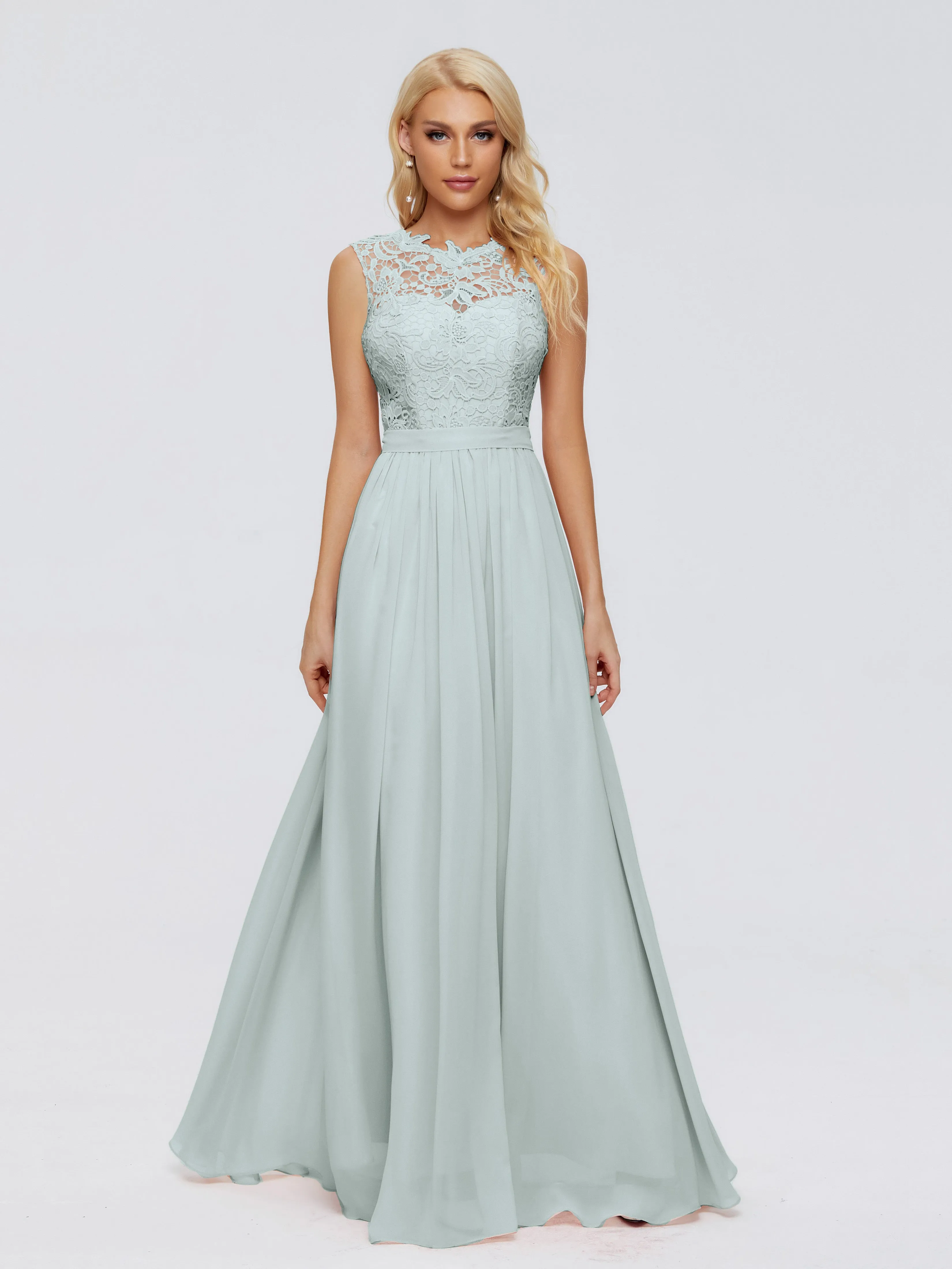 Melody Elegant Bateau Chiffon Bridesmaid Dresses