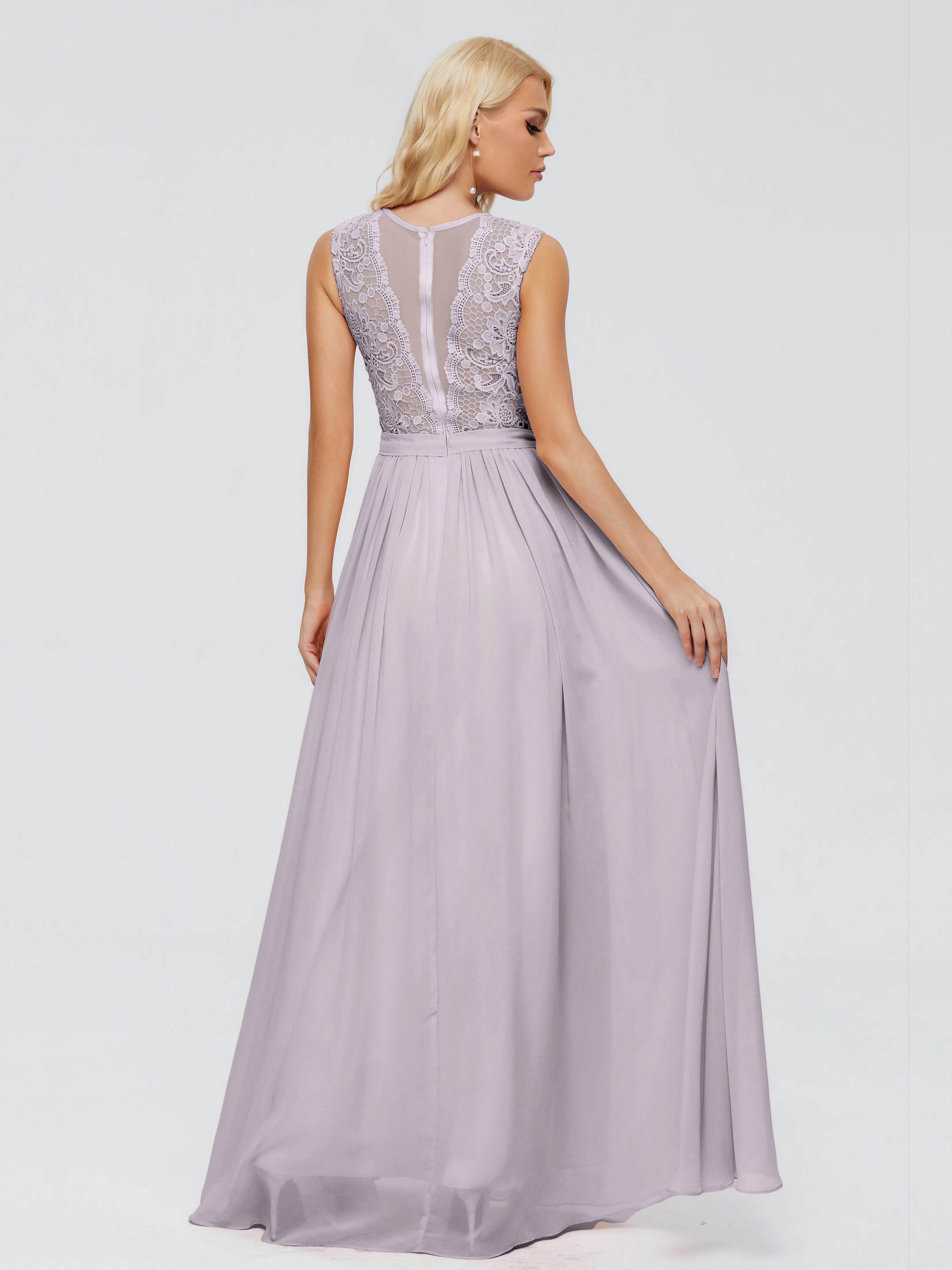 Melody Elegant Bateau Chiffon Bridesmaid Dresses