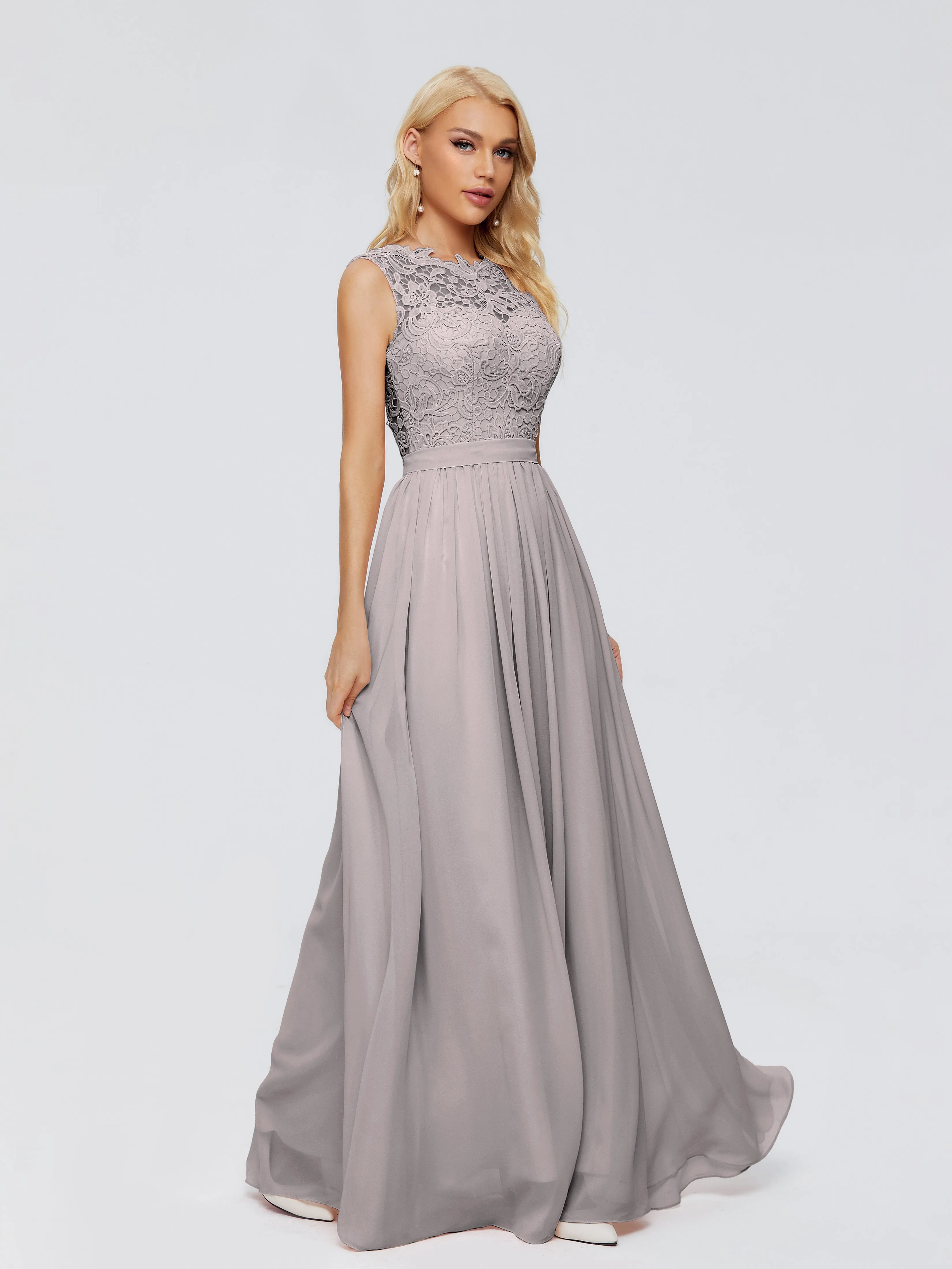 Melody Elegant Bateau Chiffon Bridesmaid Dresses