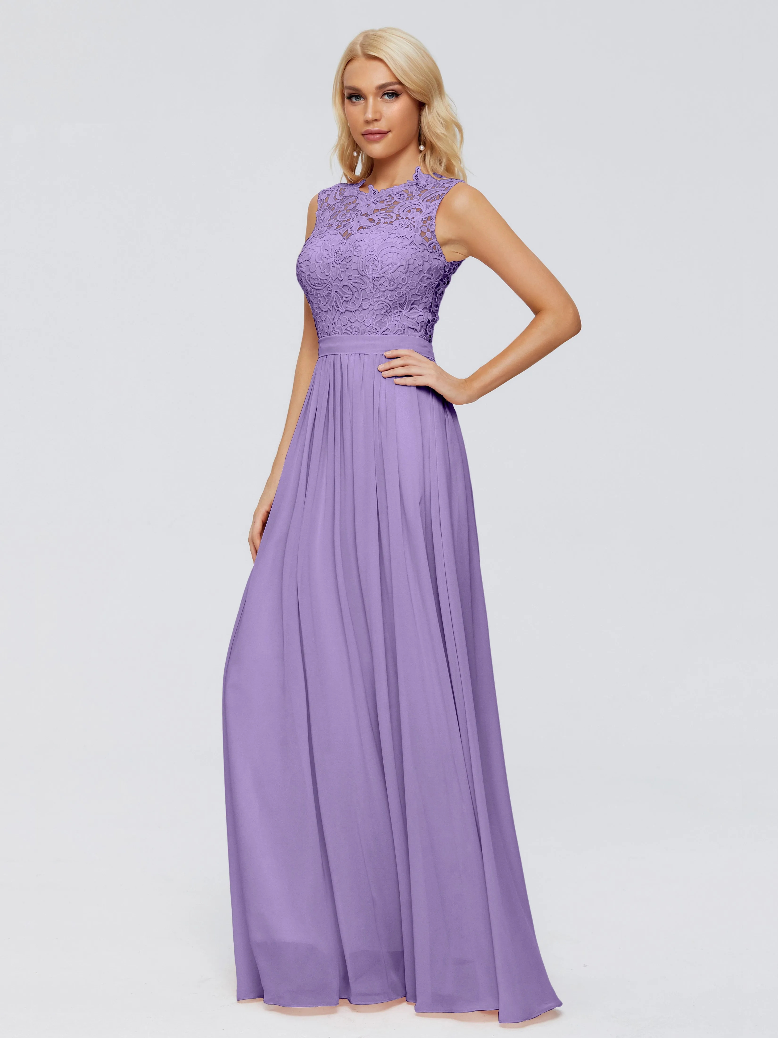 Melody Elegant Bateau Chiffon Bridesmaid Dresses