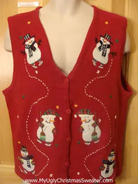 Melting Snowman 2sided Funny Christmas Sweater Vest