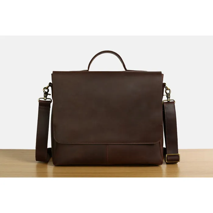 Men Leather Briefcase Messenger Bag Laptop Bag Shoulder Bag