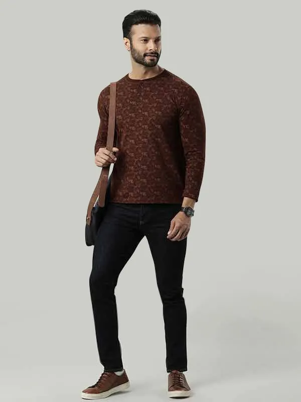 Men Printed Henley T-Shirt