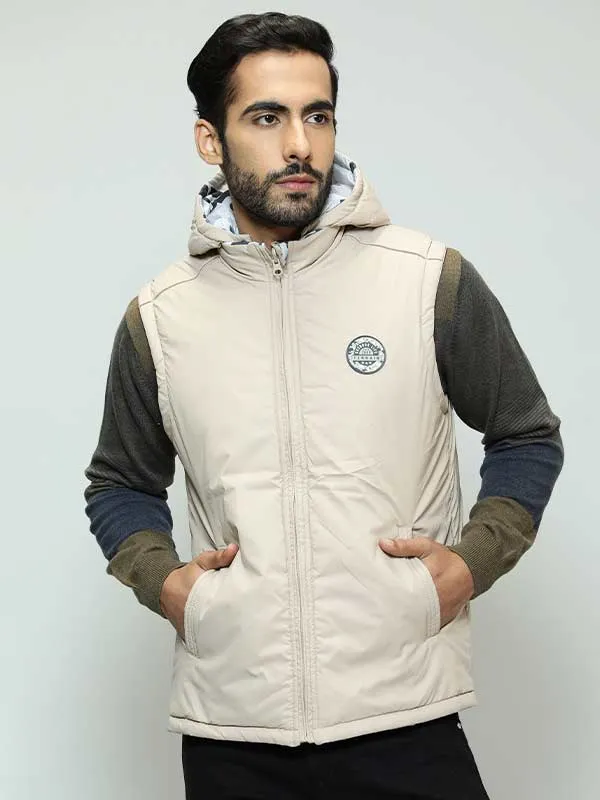 Men Printed Sleeveless Gilet Jacket