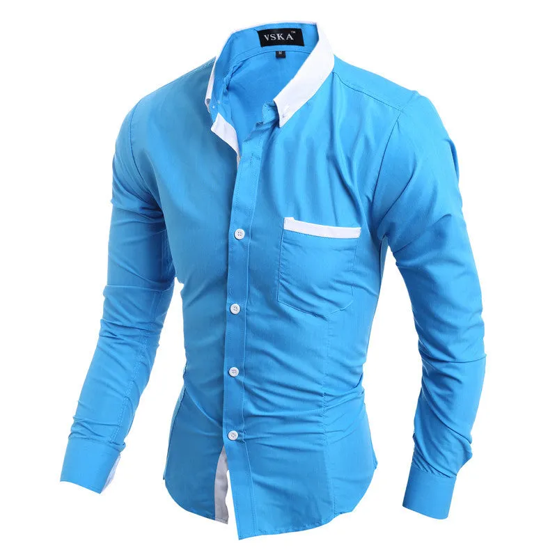 Men Shirt Luxury Brand Male Long Sleeve Shirts Casual Mens.