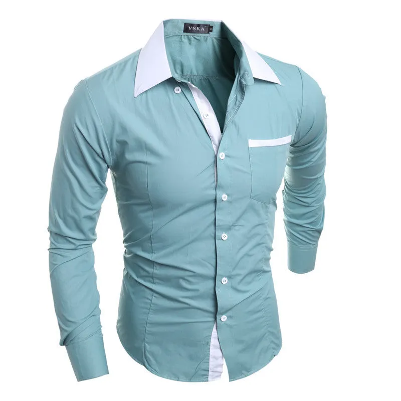 Men Shirt Luxury Brand Male Long Sleeve Shirts Casual Mens.