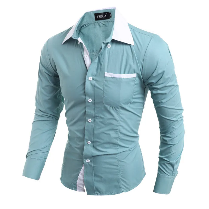 Men Shirt Luxury Brand Male Long Sleeve Shirts Casual Mens.