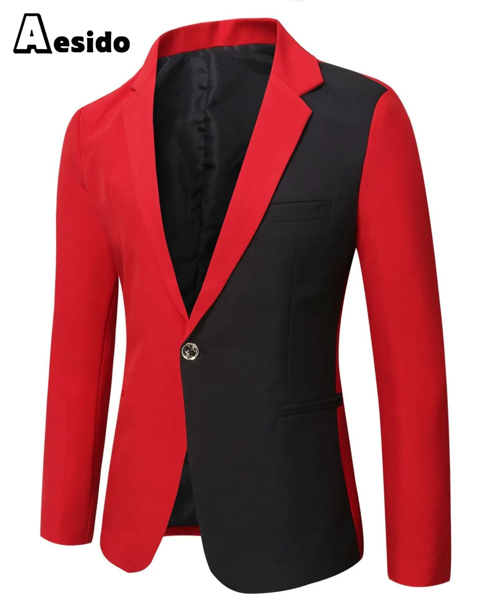 Men Single Button Notch Lapel  Blazer