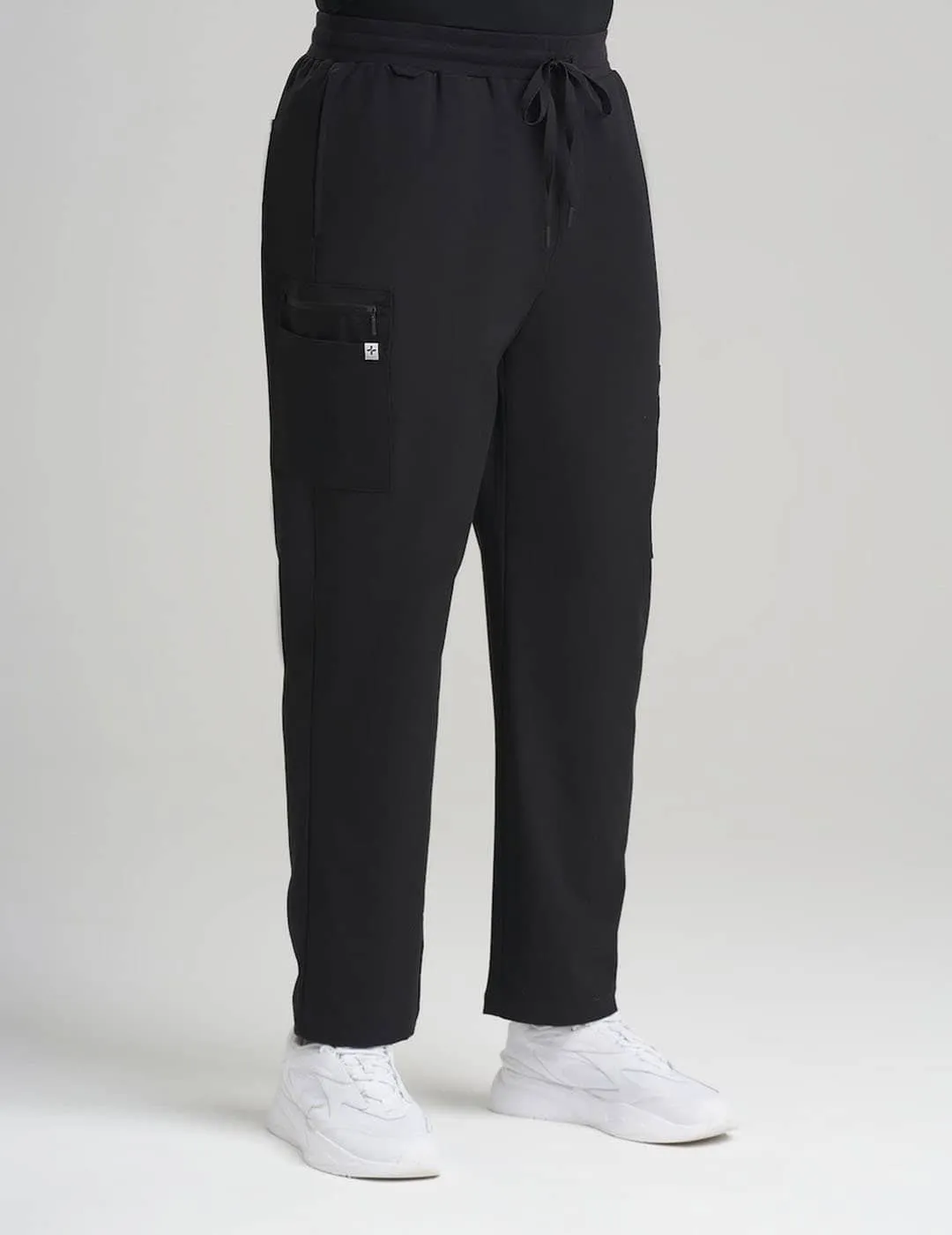 Mens 7-Pocket Straight Leg Scrub Pants - Black